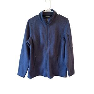 L.L. Bean Long Sleeve Mock Neck Full Zip Sweater Blue Women's Size XL Outdoor